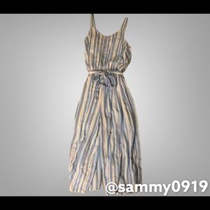 Justice blue and white striped jumpsuit